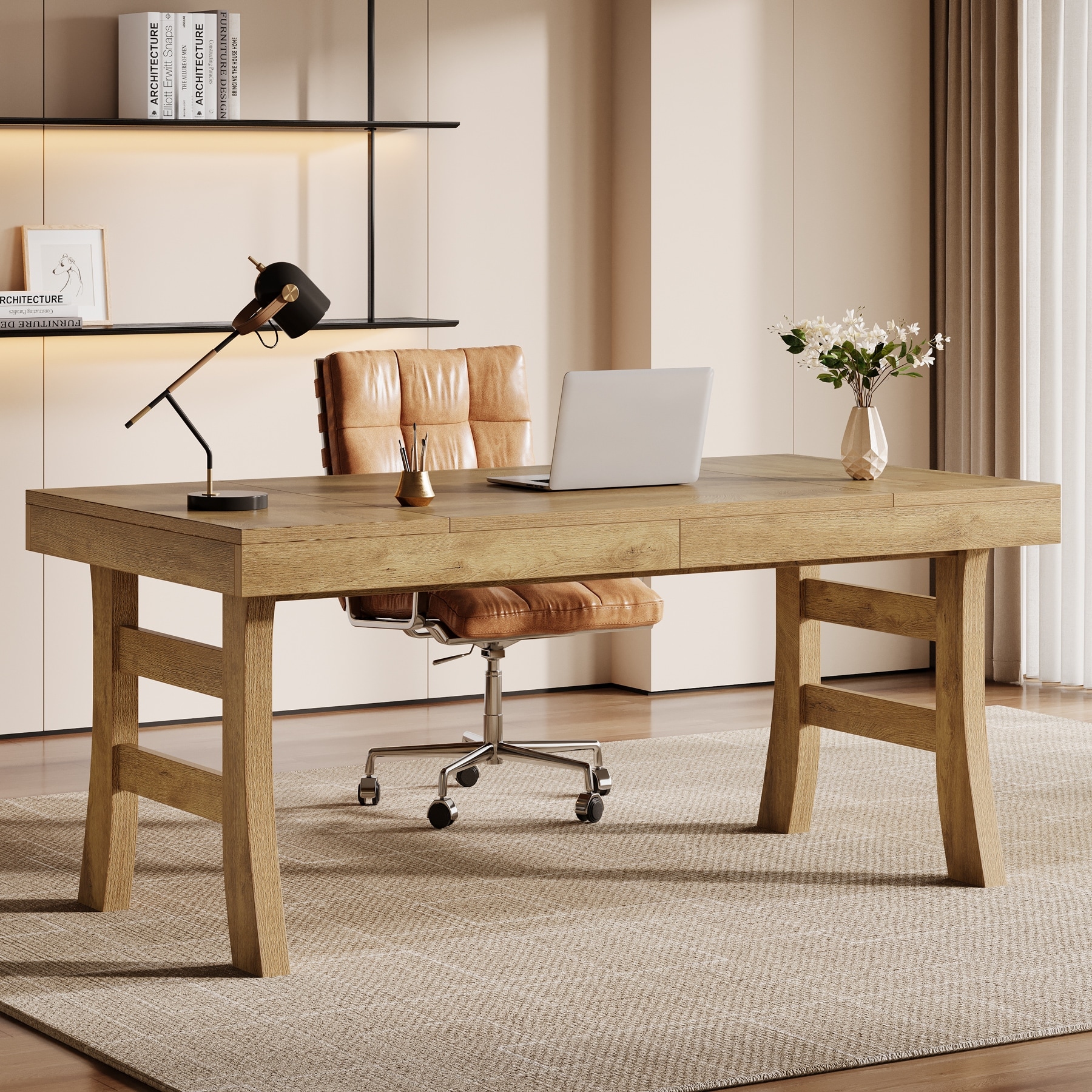 63 Inches Large Office Desk Computer Writing Table