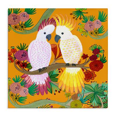 Stupell Bright Cockatoos & Foliage Canvas Wall Art Design By Kay Widdowson