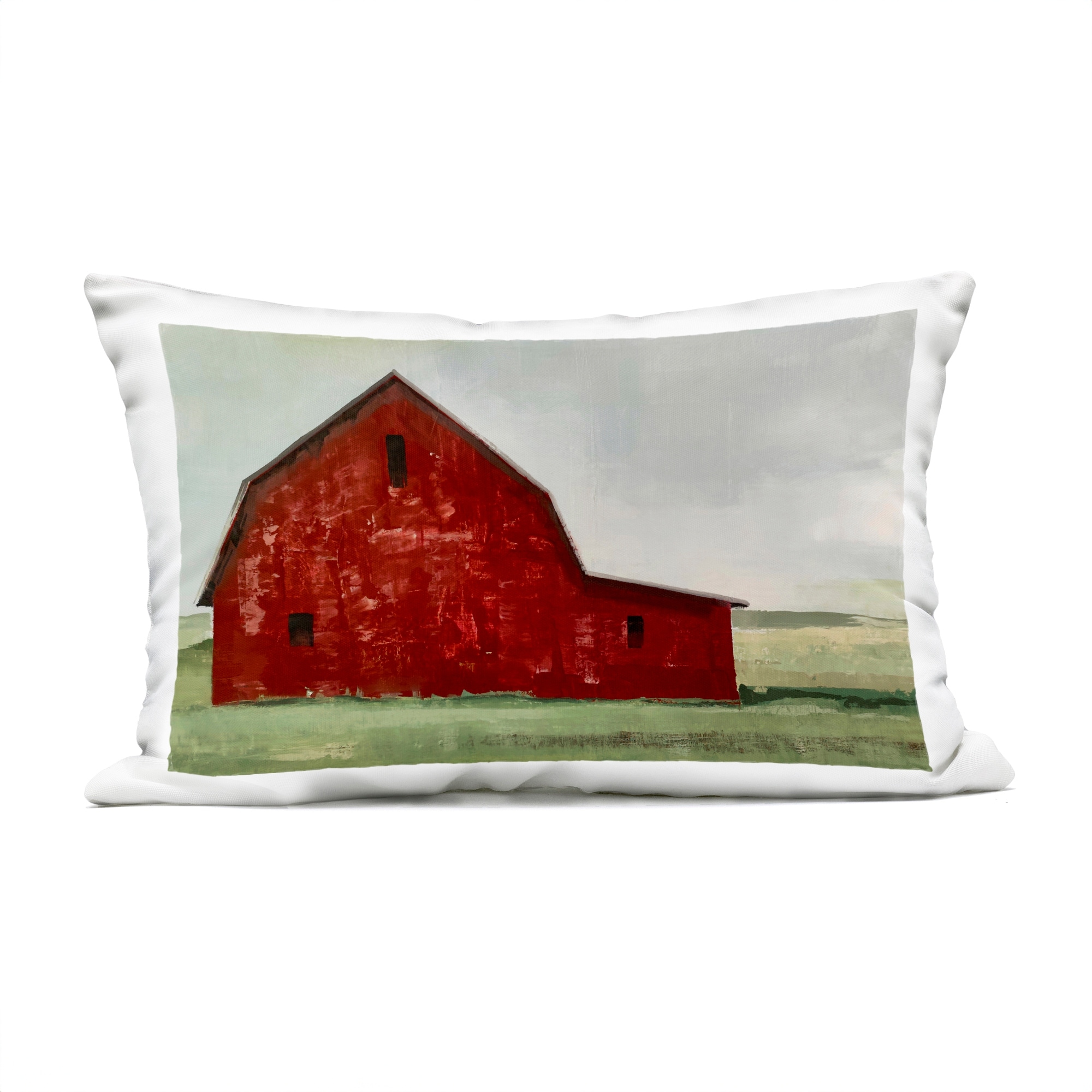 Stupell Red Weathered & Wise Barn Printed Outdoor Throw Pillow Design by Gina Matarazzo