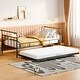 preview thumbnail 1 of 8, Twin Size Metal Daybed with Curved Handle Design and Twin Size Trundle Black