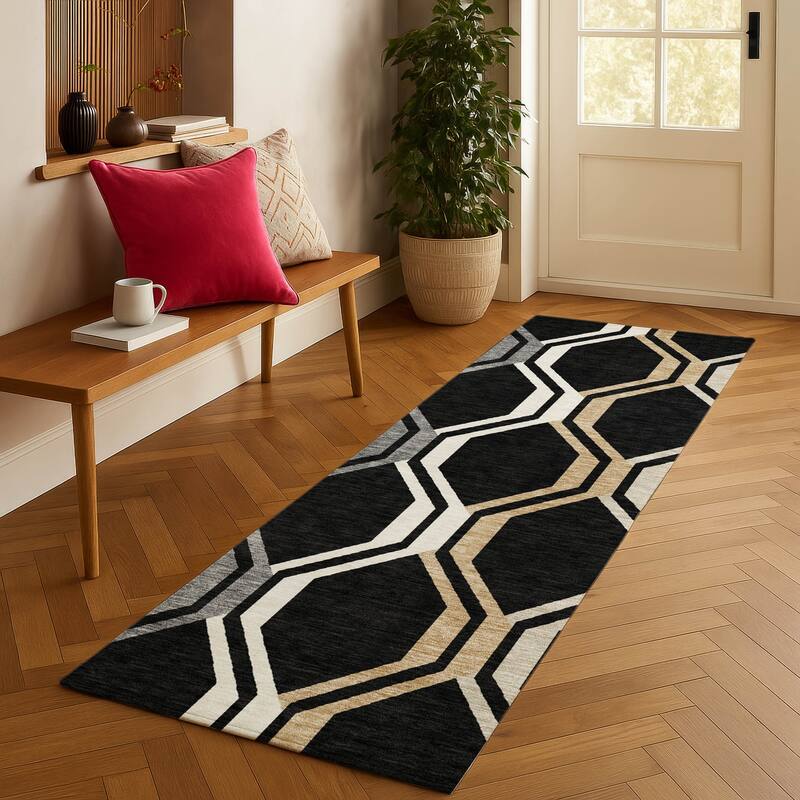 Machine Washable Indoor/ Outdoor Contemporary Dimensions Chantille Rug