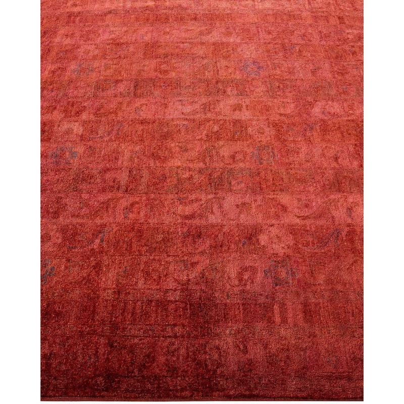 Overdyed, One-of-a-Kind Hand-Knotted Area Rug - Red - 5' 8" x 7' 6"