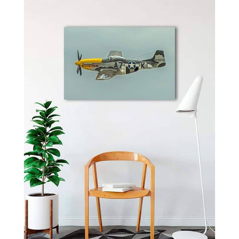 P-51 Mustang WW 2 Military Airplane in Flight by Wayne Collamore Art Poster - Print On Demand - 24 x 36 Inch
