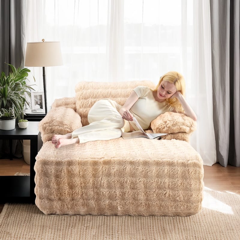 Upholstered Velvet Boneless Couch Sleeper Sofa Bed