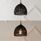 preview thumbnail 45 of 115, Jigu 1-Light Woven Rattan/Iron LED Pendant, by JONATHAN Y