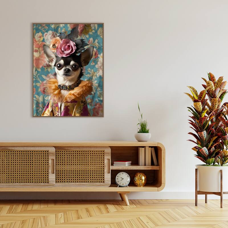 The Duchess Chihuahua by Mowzu Framed Canvas Wall Art