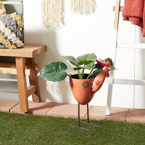 Pink Metal Eclectic Planter 20 x 19 x 8 - 19 x 8 x 20Round