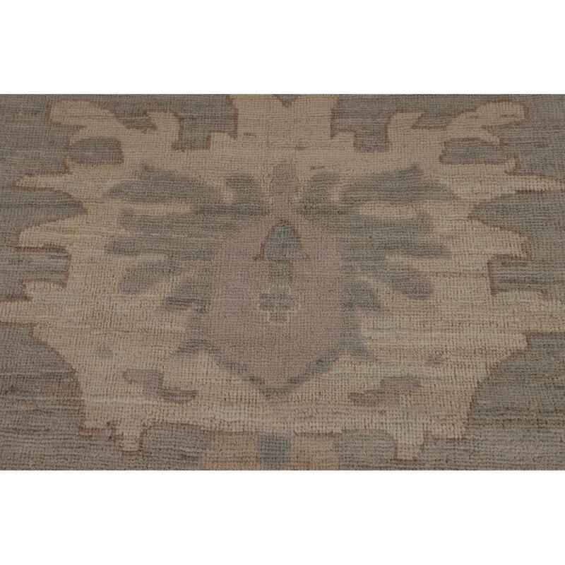 Vegetable Dye Floral Oushak Turkish Rug Handmade Wool Carpet - 9'10"x 14'3"