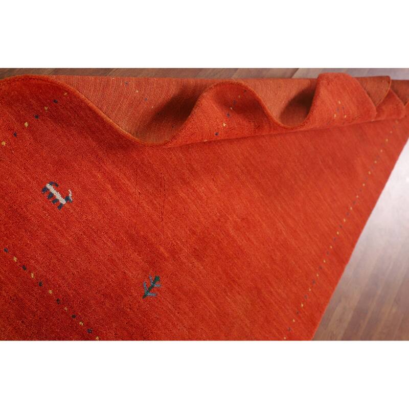 Salmon Tribal Gabbeh Oriental Area Rug Handmade Wool Carpet - 3'10"x 5'10"