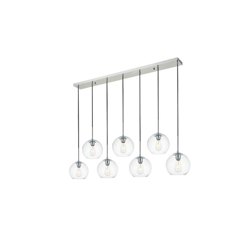 7-Light 54 inch Pendant with Clear Glass