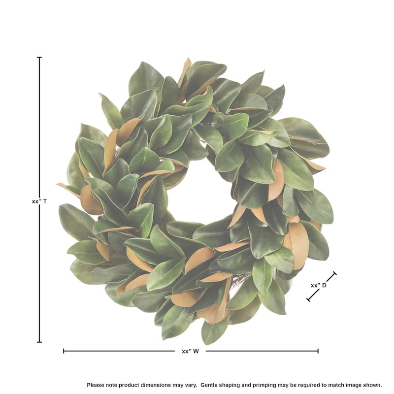 Natural Touch Magnolia Leaf Wreath 27"