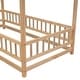 preview thumbnail 5 of 13, Kids Bed Floor Wooden Bed with House Roof Frame and Fence Guardrails DIY Decor