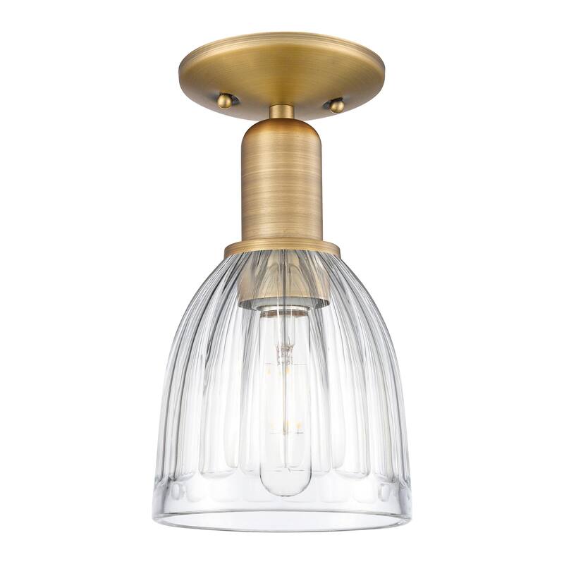 Innovations Lighting 716-1C-11-6 Brookfield Semi-Flush Brookfield 6" - Brushed Brass / Clear