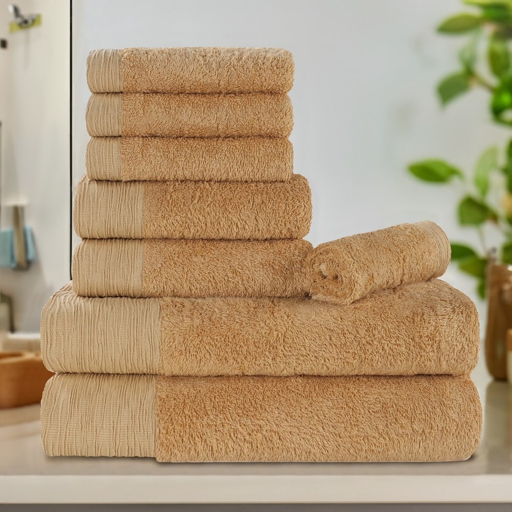Superior Sierra Rayon From Bamboo Cotton Blend 8 Piece Bathroom Towel Set
