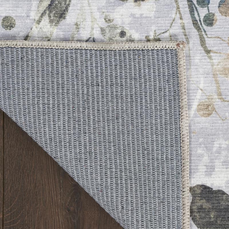 Nukaq Power Loomed Floral Non Skid Area Rug By HomeRoots - 6' x 9'