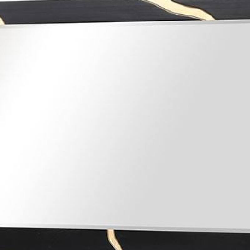Goldie Dresser Mirror, Beveled Glass, Gold and Black Solid Wood, 35x52 - Black, Gold