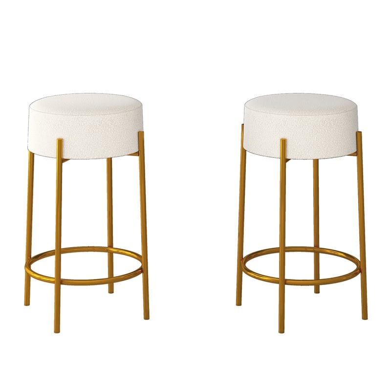 Mixoy 30"Counter Height Modern Backless Upholstered Kitchen Counter Bar Stools with Metal Base