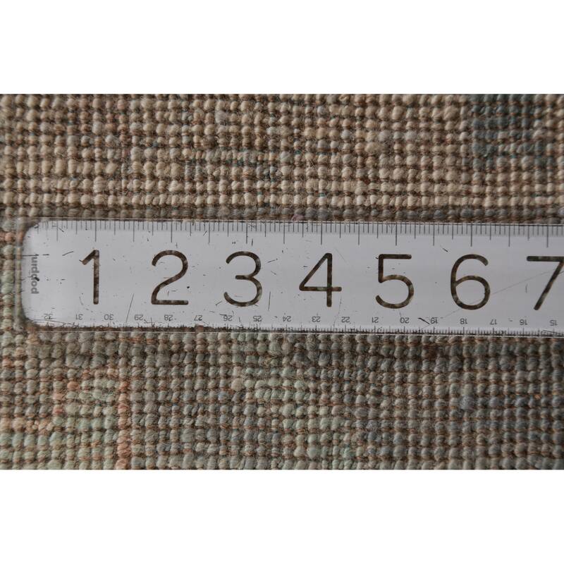 Hand Knotted Oriental 100% Wool Carpet Transitional All-Over Navy Blue & Blues Oushak Area Rug - 9' 2'' X 5' 10''