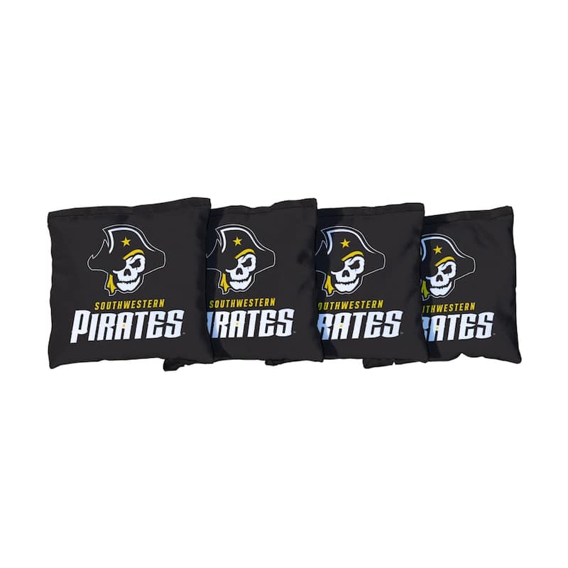 Black Southwestern University Pirates Cornhole Bags - All-Weather Resin Filled
