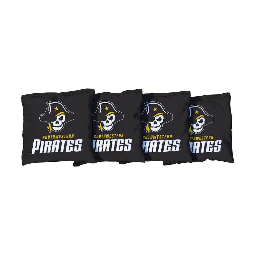 Black Southwestern University Pirates Cornhole Bags