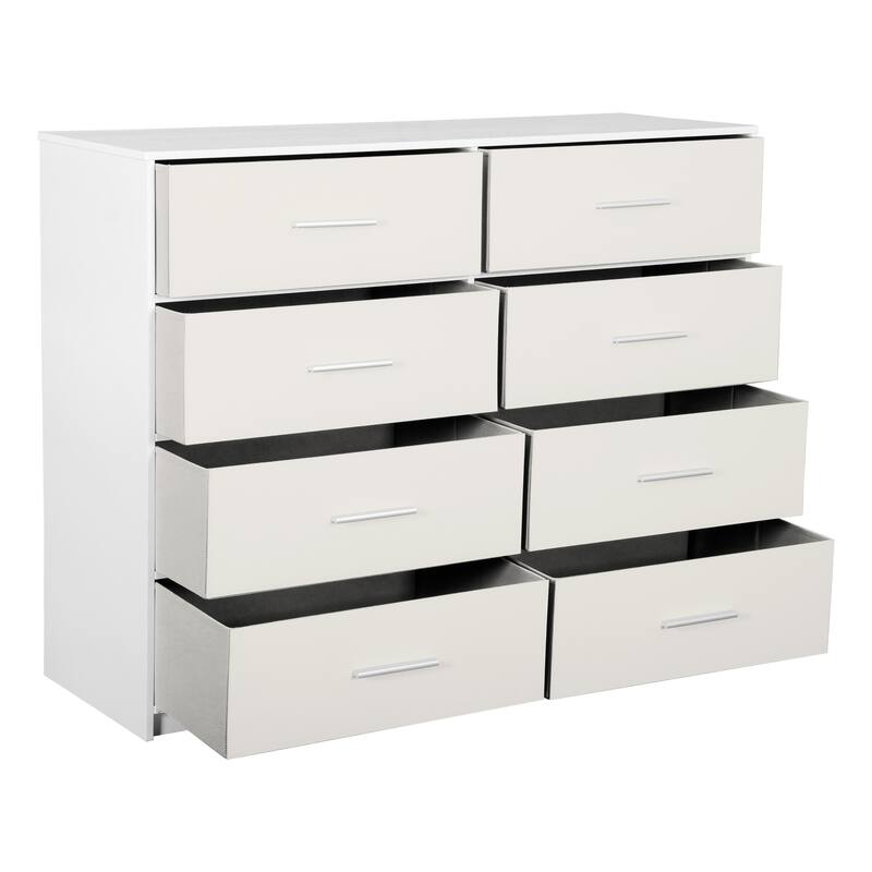 Modern Minimalist 8-Drawer Dresser with Large Fabric Drawers