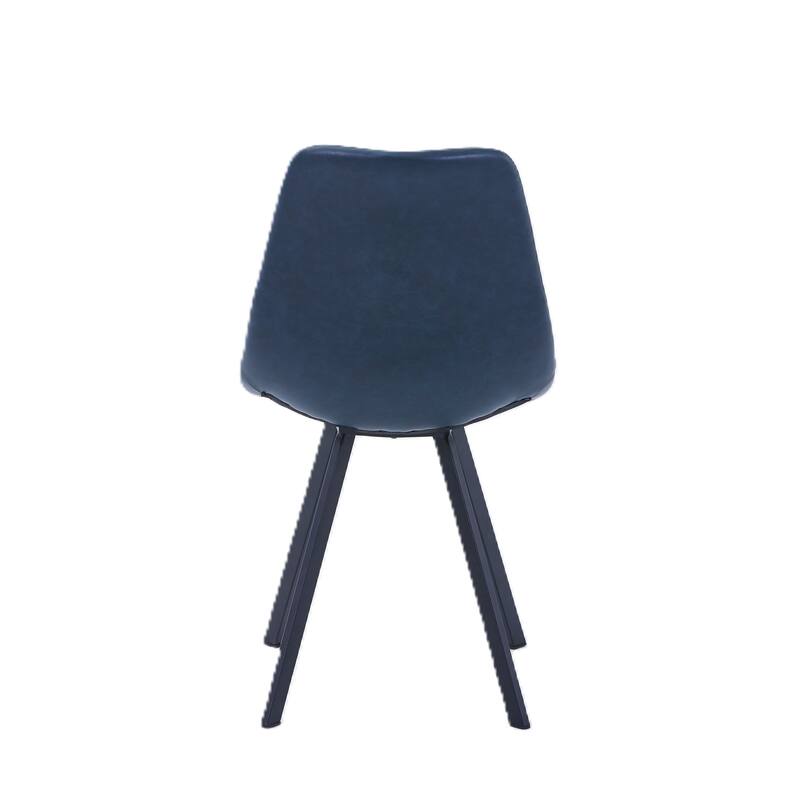 Markley Modern PU Leather Upholstered Ergonomic Mid-Back Accent Chair with Metal Legs Set of 4