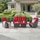 Option Brown Wicker with Red Cushion