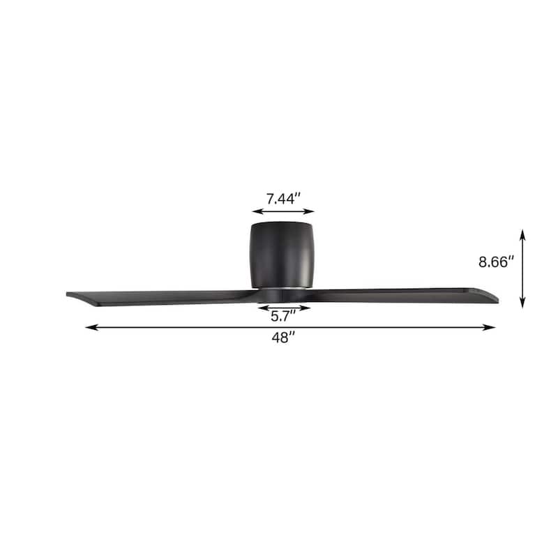 MLiAN 4 Soild Wood Blades Flush Mount Ceiling Fan Remote Control 6-Speed DC