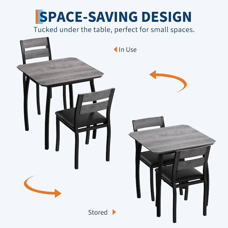 3-Piece Kitchen Small Dining Table Set for Small Spaces, Kitchens & Dining Rooms