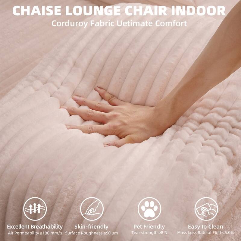 Rossetta Corduroy Upholstered Modern Oversized Chaise Lounge Chair