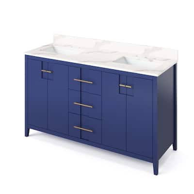 Jeffrey Alexander VKITKAT60R-QUARTZ Katara 60" Free Standing Vanity