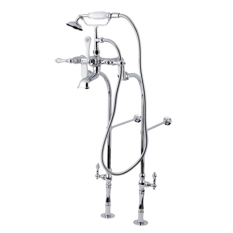Kingston Brass Vintage Free Standing Clawfoot Tub Filler Package with - Polished Chrome