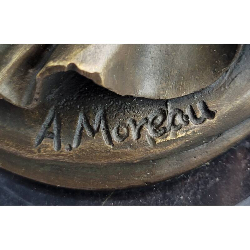 Masquerade Ball Art Deco Bronze Statue Sculpture Figure Holding Mask 14 Inches X 7 Inches