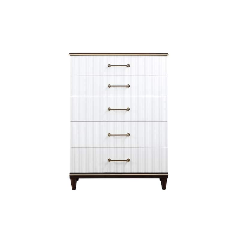 Eden 6 Piece White Espresso Panel Bedroom Set