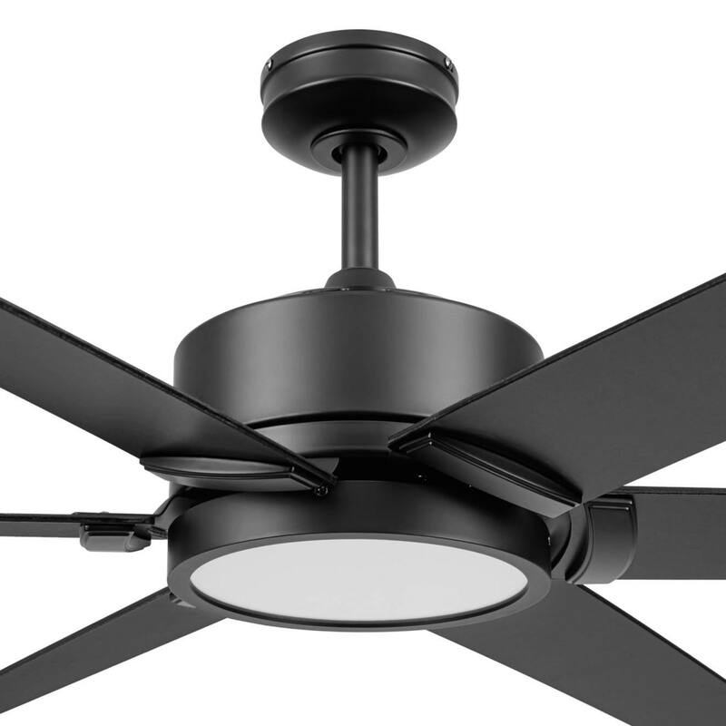 70" Honeywell Talbert Matte Black Ceiling Fan with Integrated Light and Remote - Matte Black