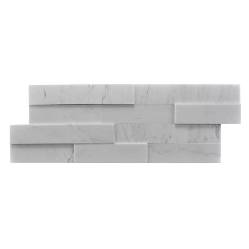 Cliffside 8 in. x 22 in Panel and 8 in. x 24 in. Corner Honed Marble Wall Tile