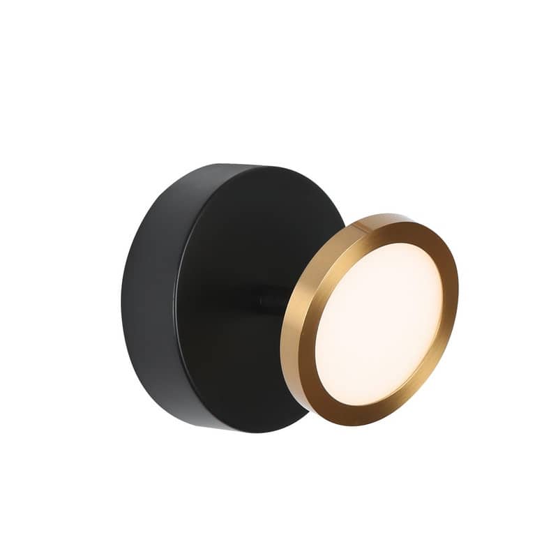 1-Light Modern LED Wall Sconces Mini Round Bathroom Vanity Lights - 4.7" L x 4" W x 4.7" H