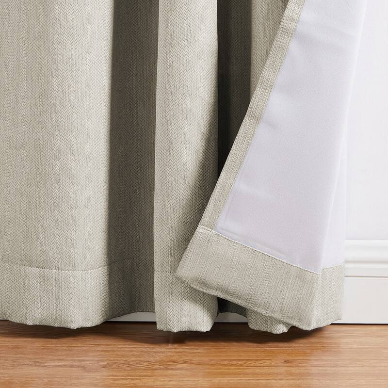 Emmerson Solid Textured Total Blackout Curtains with Grommets, 2 Panels