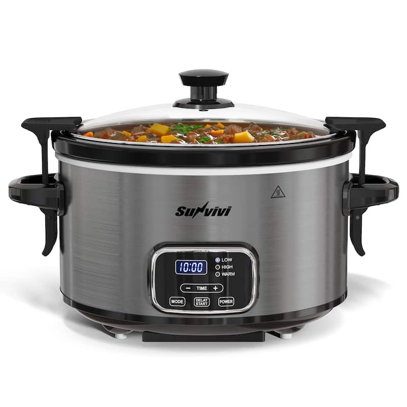 4QT Programmable Slow Cooker with Locking Lid