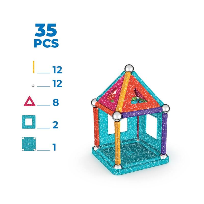 Geomag Glitter Panels Construction Set Recycled, 35 pcs