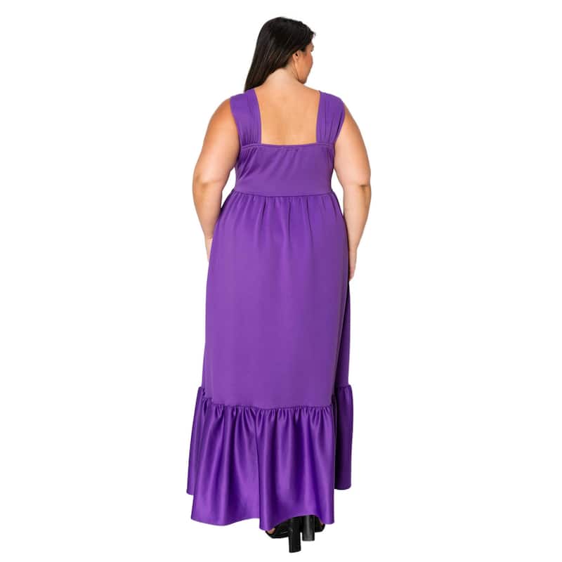 L I V D Plus Size Angelika Ruffled Hem Maxi Dress