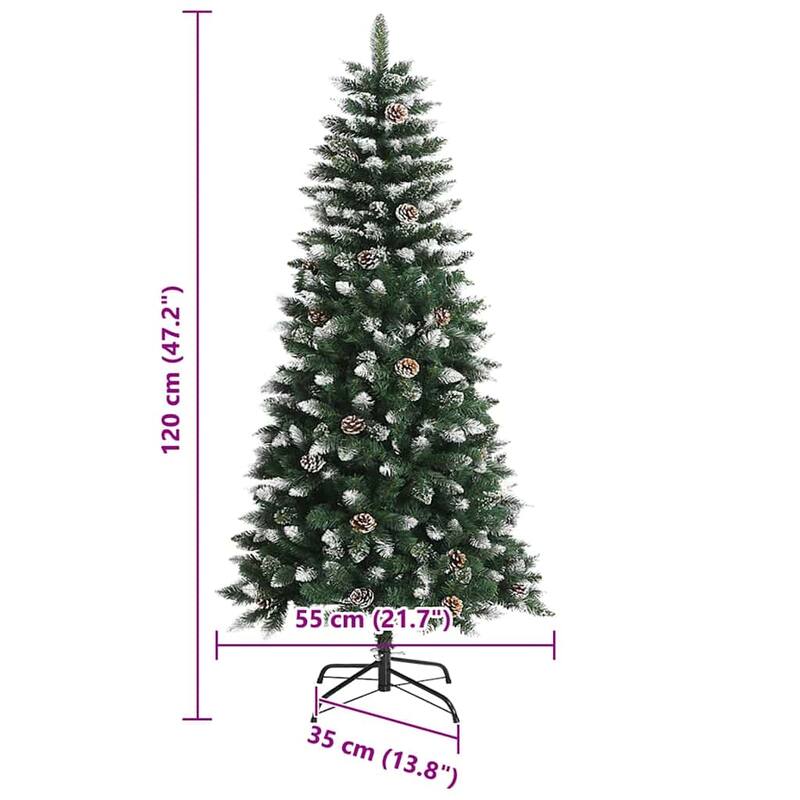 vidaXL Artificial Christmas Tree with 150 LEDs Green 55 x 55 x 120 cm - 55x 55 x 120