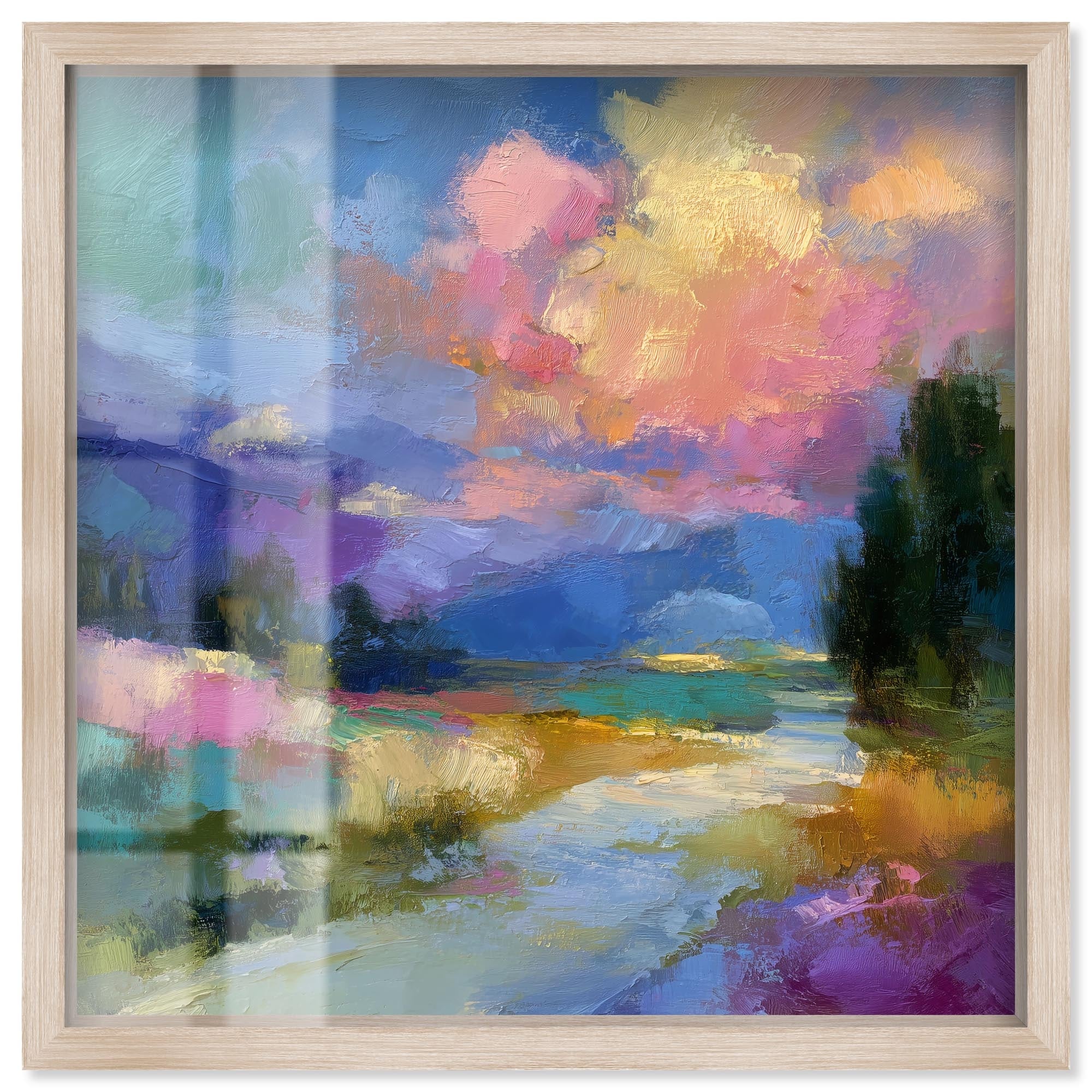 Sunset Over Water I Floral Wall Art Shadowbox Print by Art Remedy