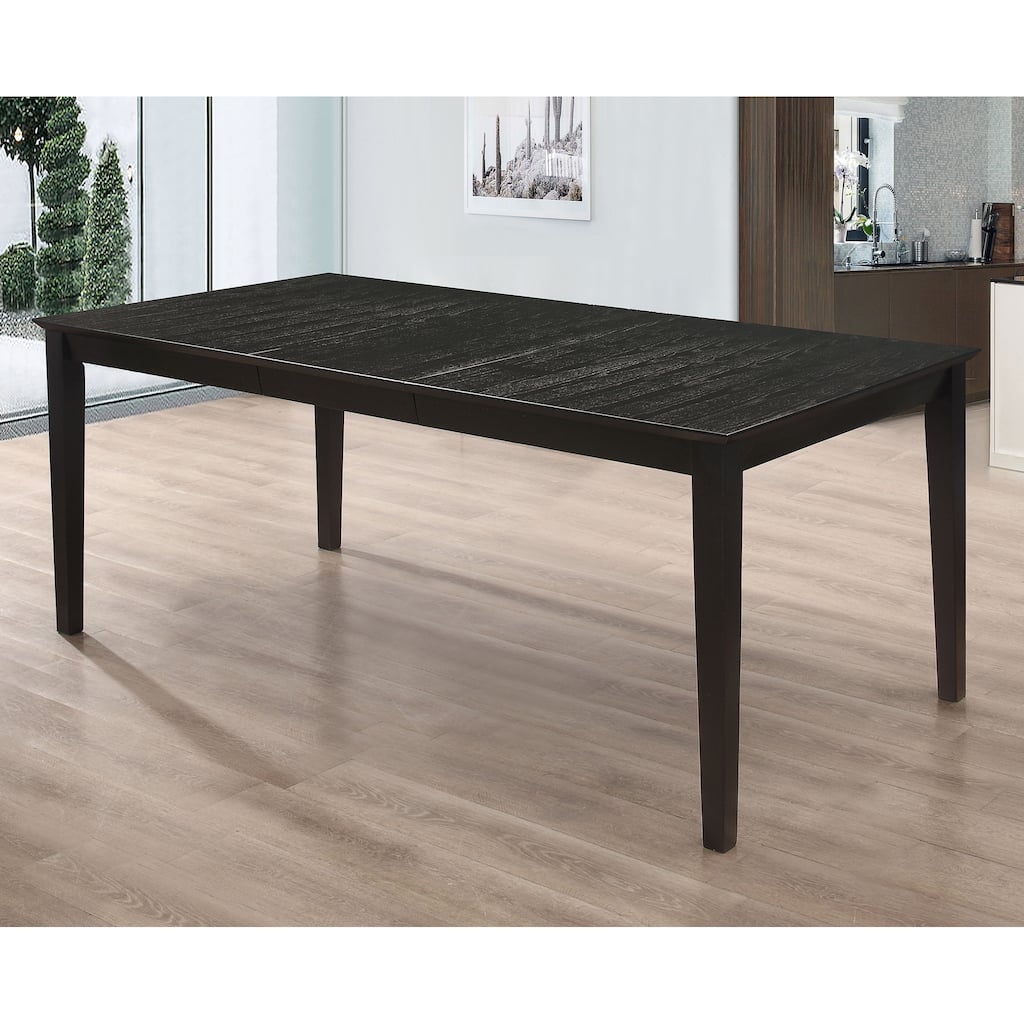 Alexander Black Rectangular Extension Leaf Dining Table