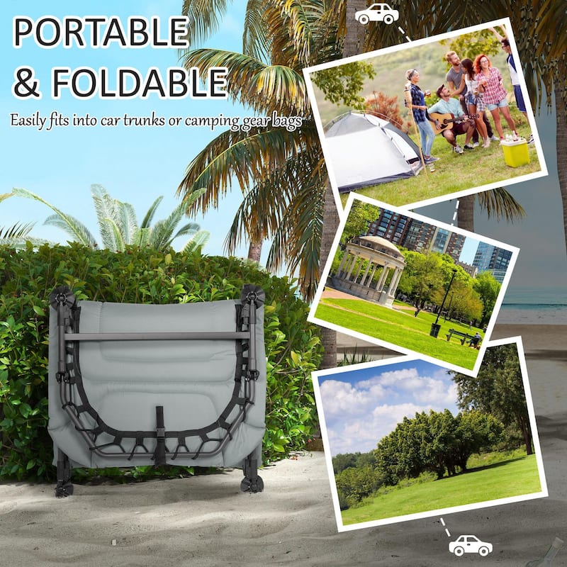 Foldable and adjustable recliner with upholstery and headrest