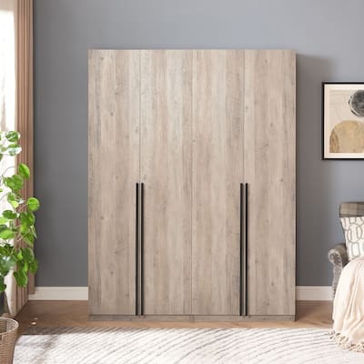 Manhattan Comfort Lee Modern 1.0 Freestanding Wardrobe Closet Armoire Set of 2