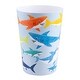 preview thumbnail 1 of 3, Colorful Animated Sharks Wastebasket - Multi