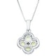 Thumbnail 3, Sterling Silver Birthstone Flower Pendant Necklace. Changes active main hero.