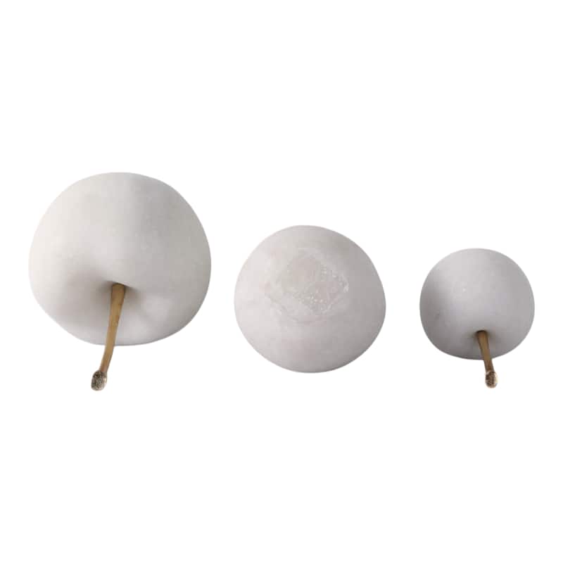 Polyresin Decorative Object Cherry Sculptures (Set of 3) - 8/5" White - 5.25" x 5.25" x 8"
