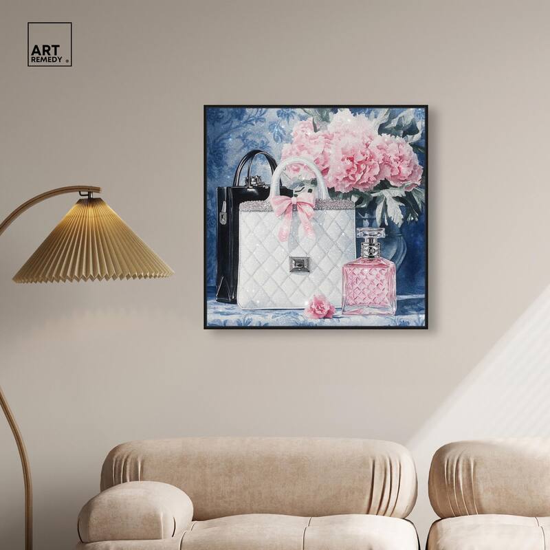 Pink Porcelain Purse and Perfume Canvas by Art Remedy